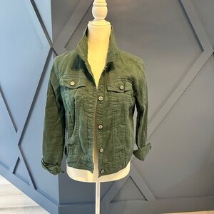 Jones New York Linen Jacket in Green